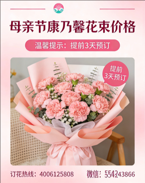 云浮花店母亲节康乃馨花束